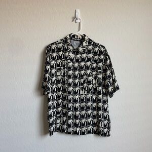 Palm Angel Palm-Tree Print Bowling Shirt Sz. 48